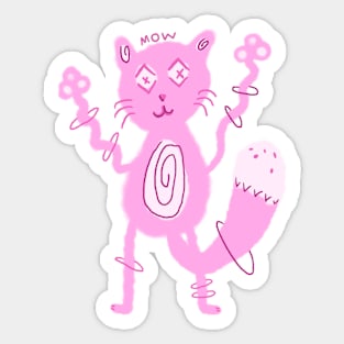 mow cat Sticker